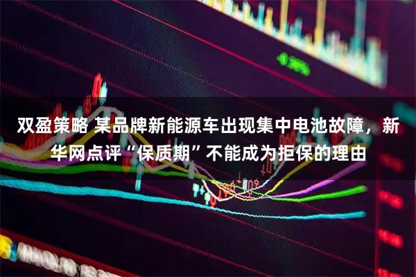 双盈策略 某品牌新能源车出现集中电池故障,新华网点评“保质期”不能成为拒保的理由